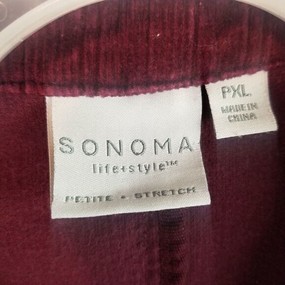 SONOMA " LIFE &STYLE" PETITE STRETCH SIZE PXL. BURGANDY. COTTON, SPANDEX BLAZER - Picture 11 of 15